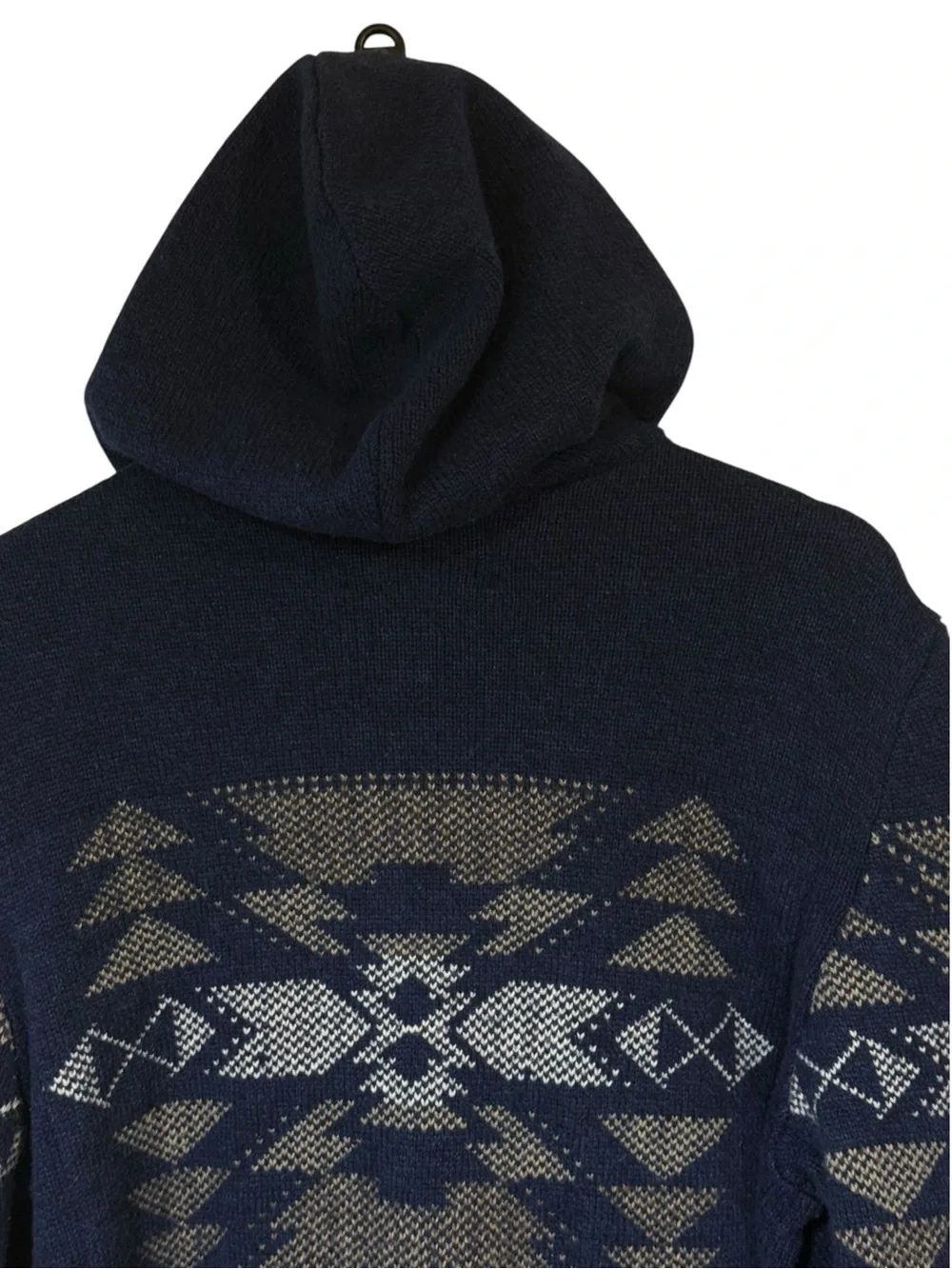 American Eagle Outfitters Men's Aztec Southwest Hooded Sweater Sz L Blue Tan